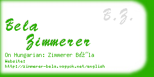 bela zimmerer business card